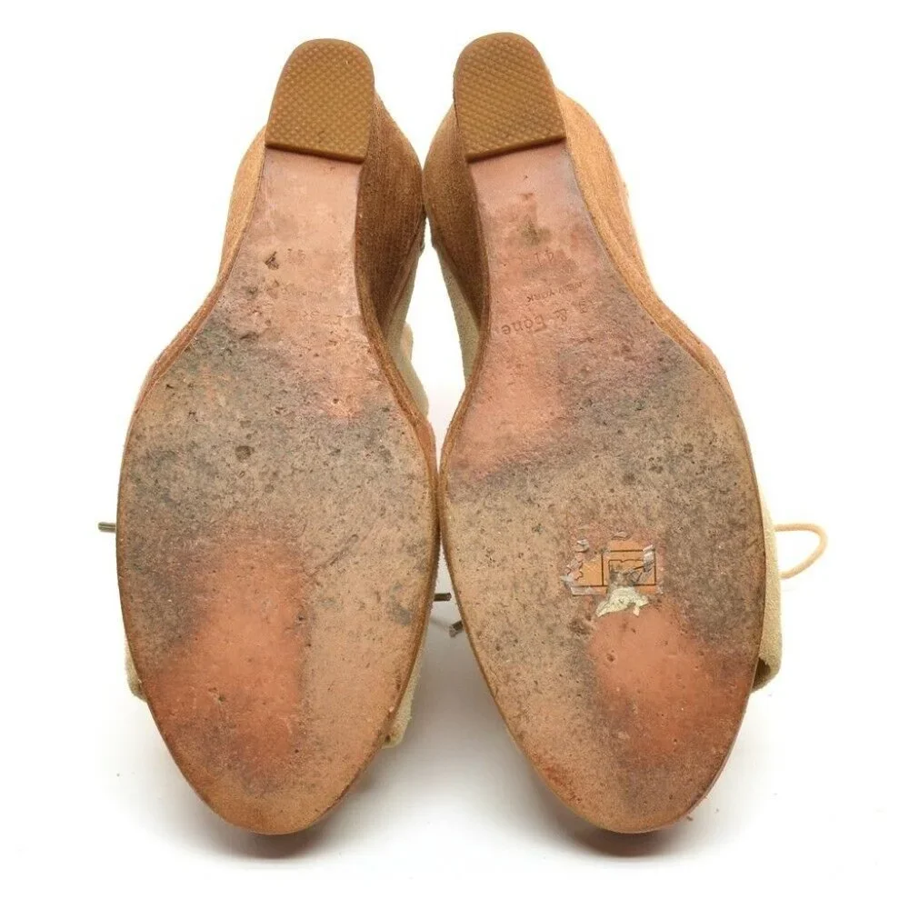 rag & bone Sunderland Tan Lace Up Wedge Pumps 41